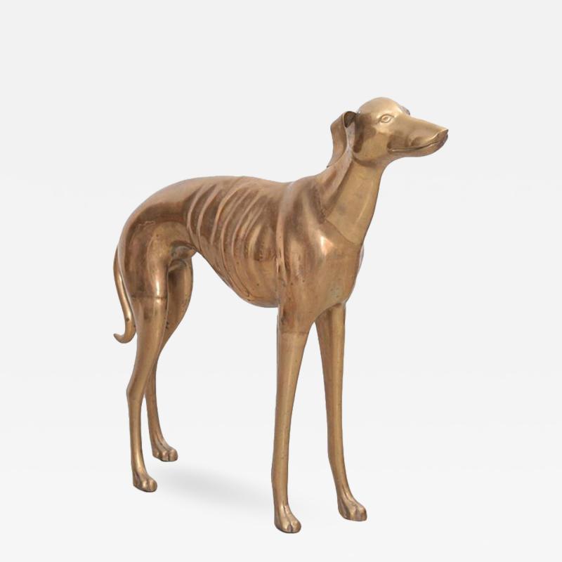 Extraordinary Huge Brass Dog or Greyhound, 1960s