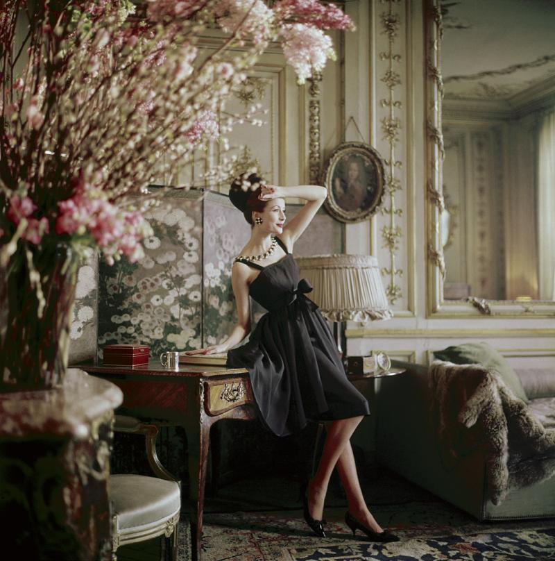 Mark Shaw Mark Shaw Designers Homes Dior Black Dress at Miss Lulings 1960