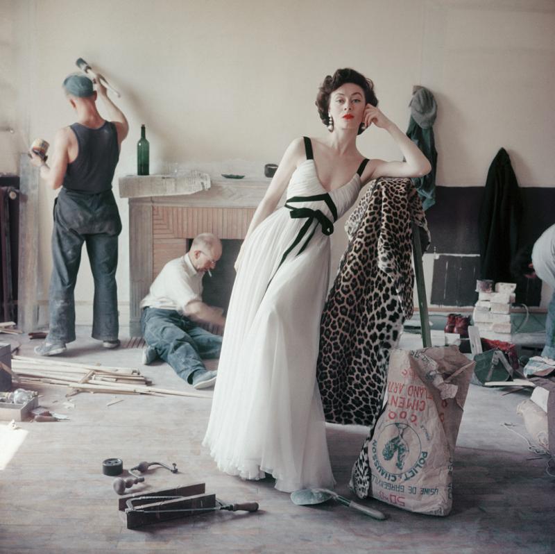 Mark Shaw Mark Shaw Gigi Griffe Chiffon Black and White Dress 1953