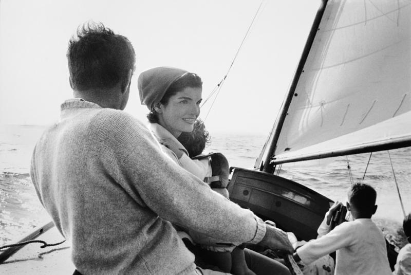 Mark Shaw Mark Shaw Kennedy Family Sailing Nantucket Sound Jackie Prominent 1959