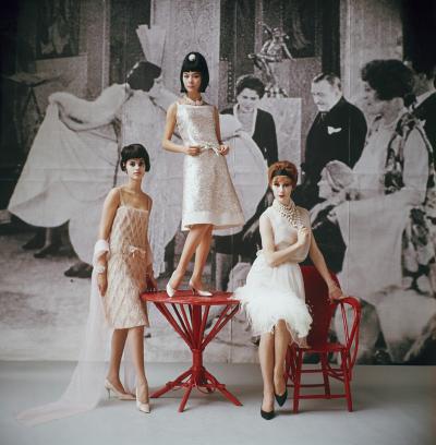 Mark Shaw Mark Shaw 1920s Backdrop Three White Cocktail Dresses 1961