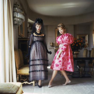 Mark Shaw Mark Shaw Designers Homes Two Girls in Pink and Black 1958