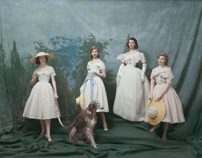 Mark Shaw Mark Shaw Dior Gainsborough Girls Studio With Afghan 1956