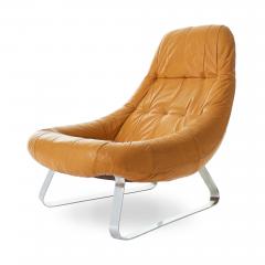 Percival Lafer - Percival Lafer 'Earth' Chrome & Leather Lounge Chair