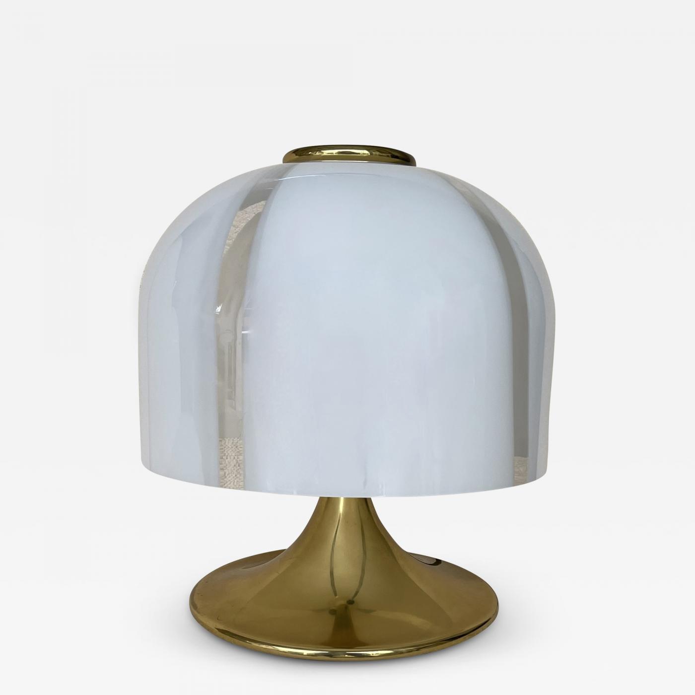 waarde vegetarisch Glans Fabbian - Mushroom Lamp Brass and Murano Glass by F. Fabbian, Italy, 1970s