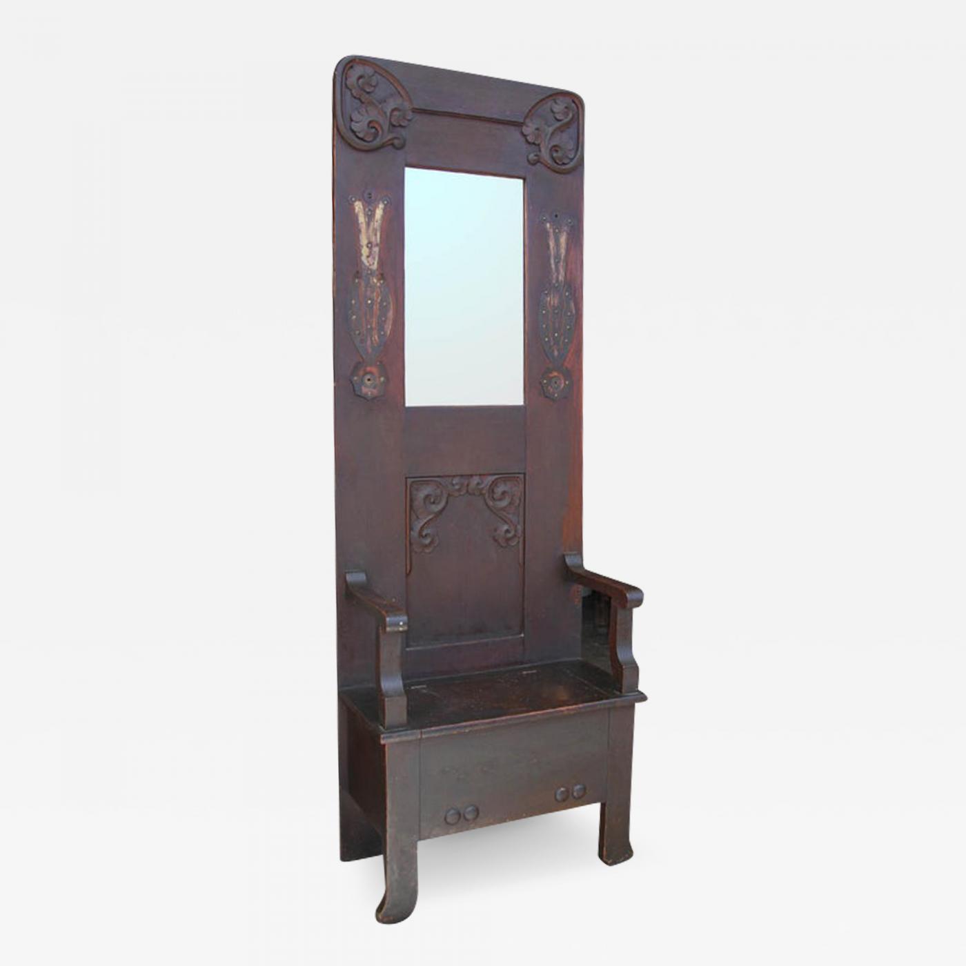 antique oak hall chair