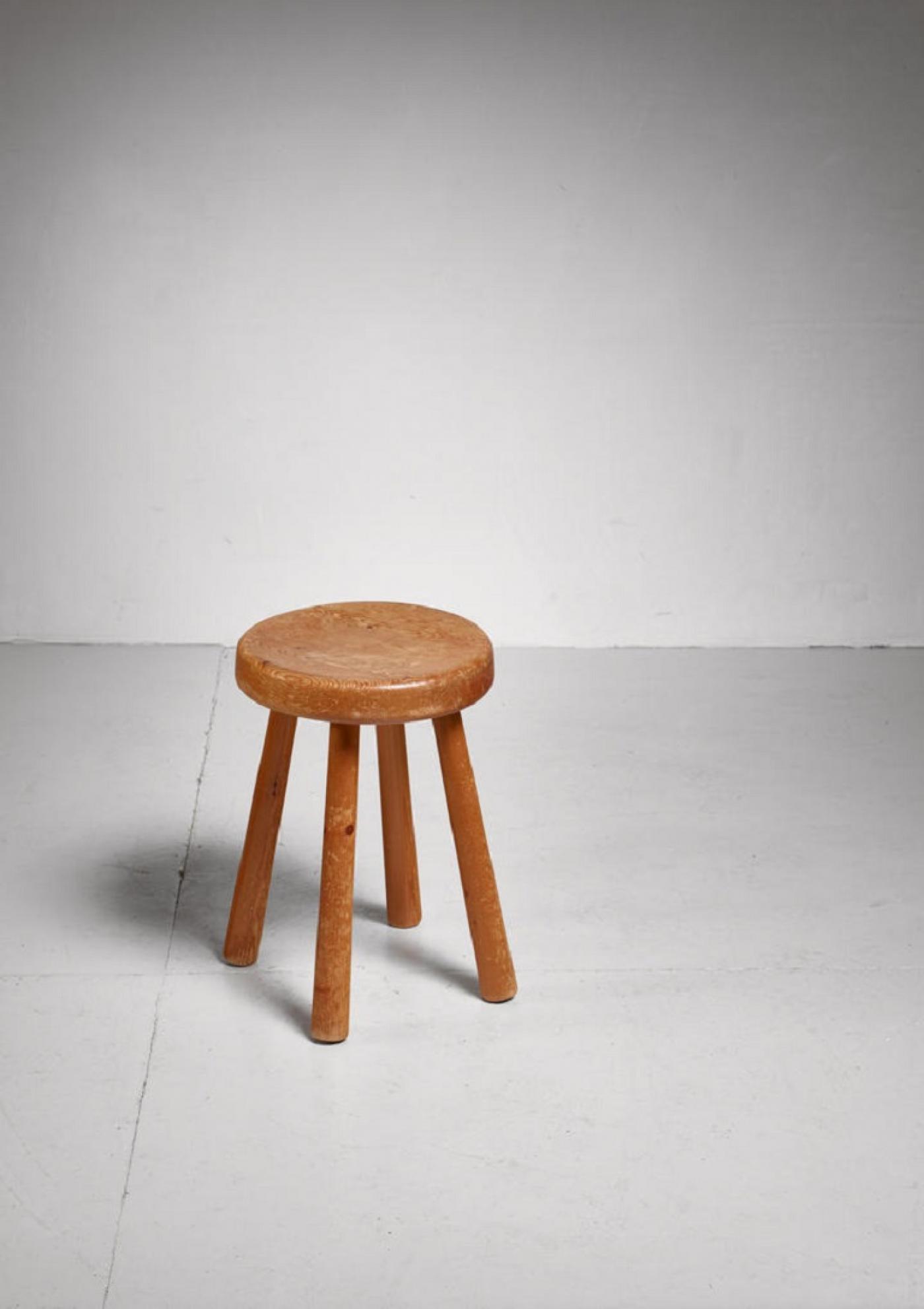 Charlotte Perriand - Charlotte Perriand four-legged stool from Les Arcs ...