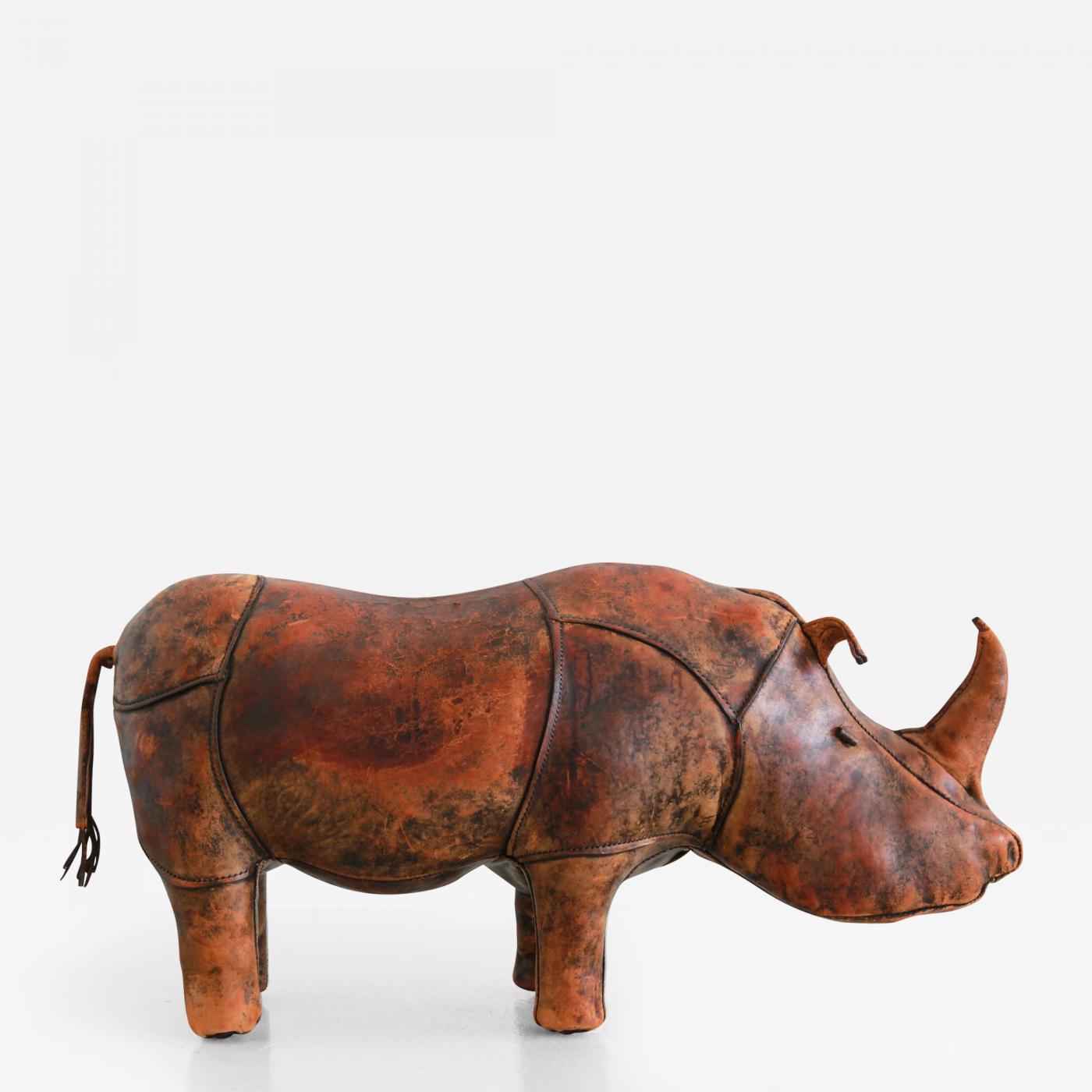 Dimitri Omersa - Omersa Leather Rhino Footstool for Abercrombie