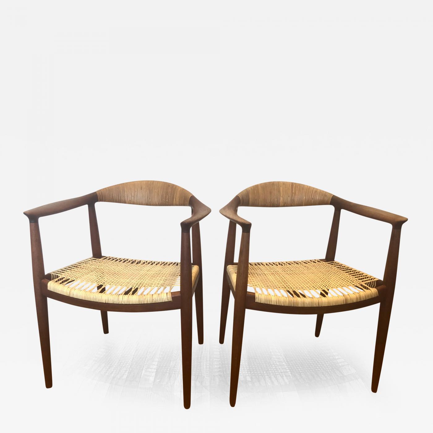 Hans Wegner - 2 Pair Early Hans Wegner Round Chairs