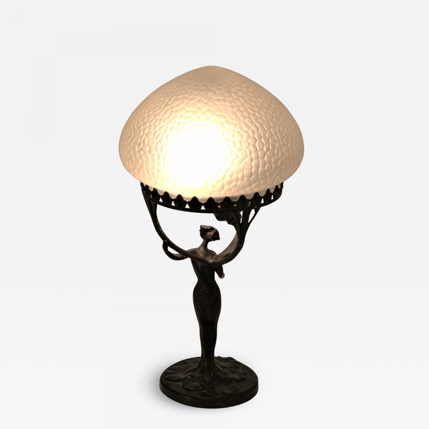 ruilen verloving Chip Lucien Alliot - Very Rare Jugendstil/Art Nouveau Table Lamp, by Lucien  Edouard Alliot