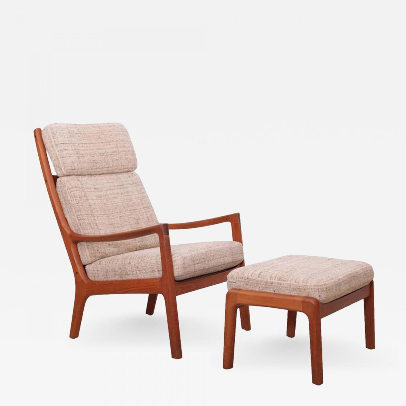 Ole Wanscher Senator Highjack Lounge Chair and Ottoman by Cado