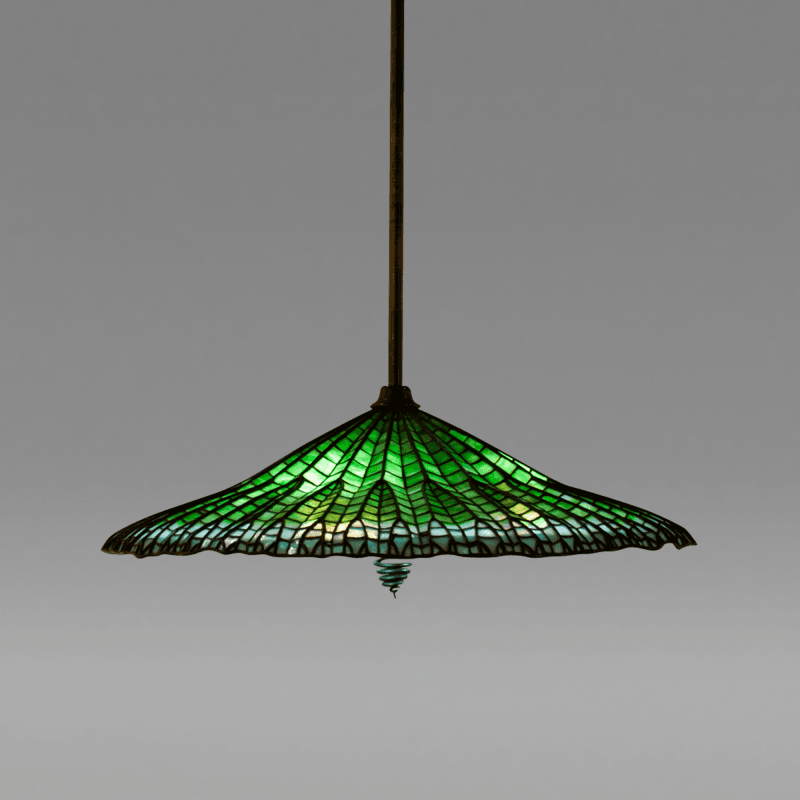 A Tiffany Studios hanging Lotus shade, 1906. Offered by Lillian Nassau LLC.