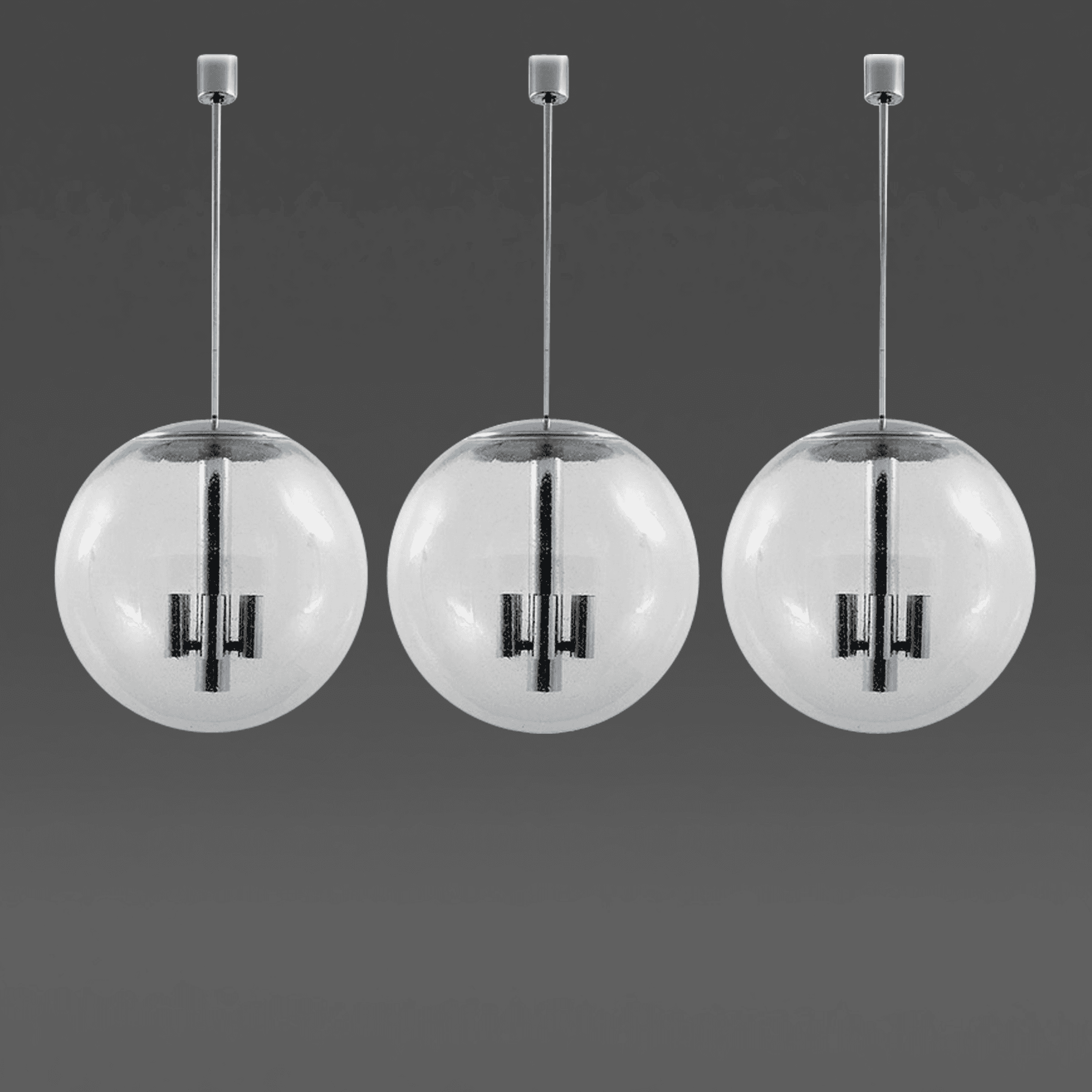 Doria Leuchten, ball chandelier, Germany. Offered by Objects20c.